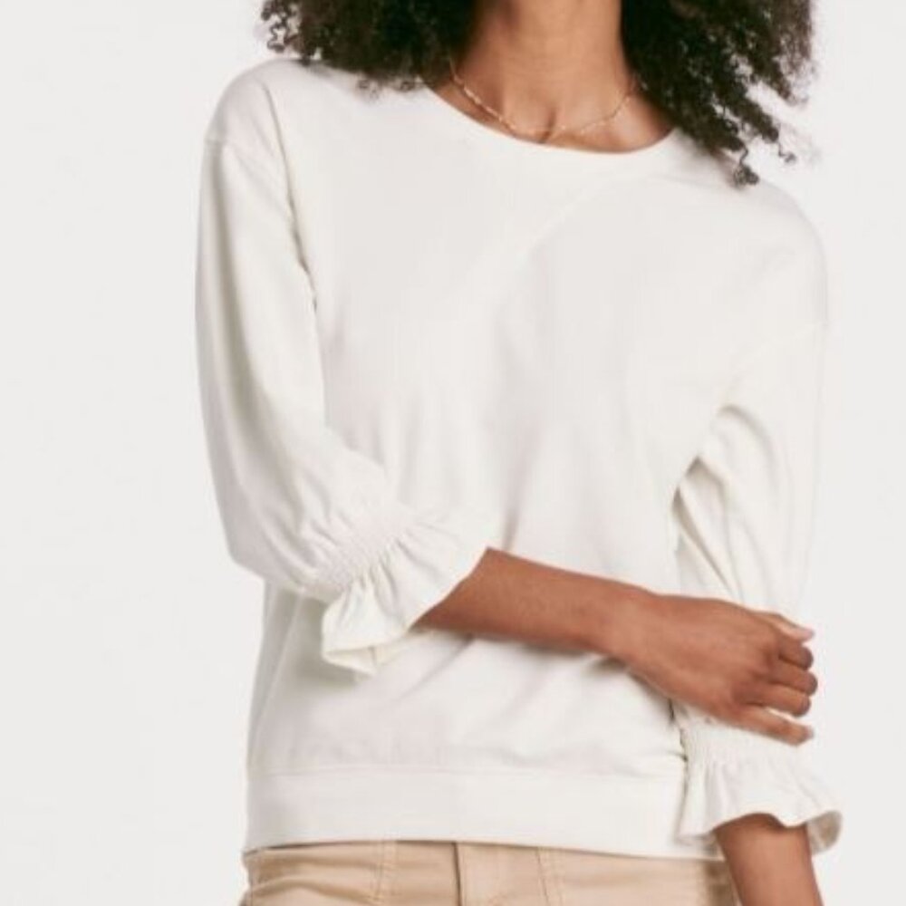 Another Love Drea Ruffle Sea Salt Sweatshirt